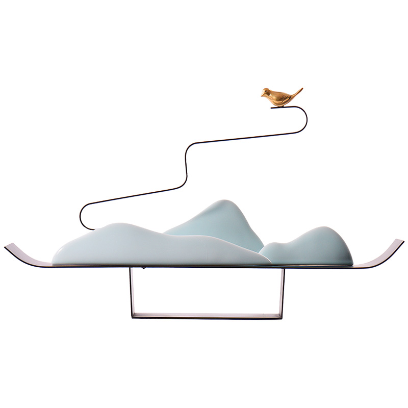 The New Chinese zen creative checking ceramic club teahouse porch household soft adornment furnishing articles move example room
