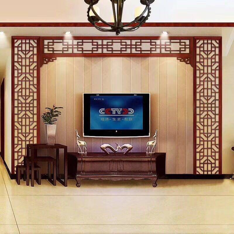 东阳木雕 定做玄关隔断 榆木花格 实木门窗 背景墙 中式仿古屏风