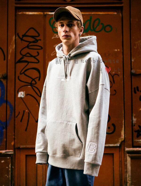 韩国正品潮牌直邮andersson bell男女logo刺绣黑灰橙宽松加绒卫衣