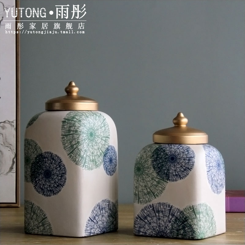 Rain tong home | jingdezhen ceramics European paint painting underwater world ceramic pot home decoration furnishing articles