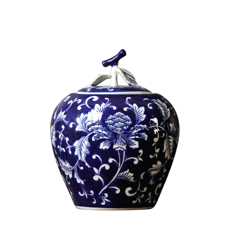 Blue and white porcelain ceramic furnishing articles ceramic pot household act the role ofing is tasted the kitchen storage tank snack jars household act the role ofing is tasted furnishing articles