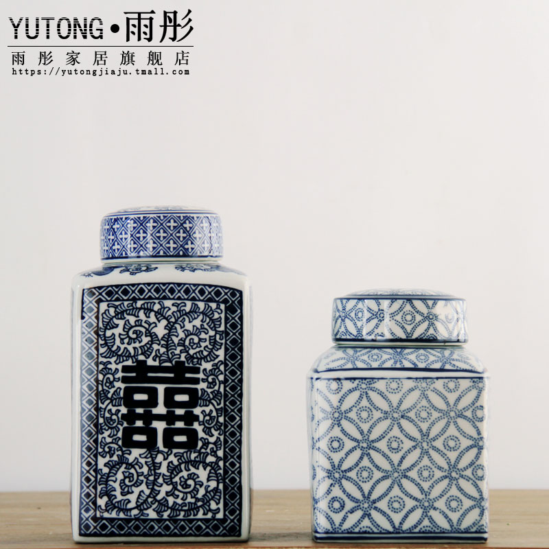 Jingdezhen ceramic blue and white porcelain home decoration flower arranging device furnishing articles between soft outfit villa example act the role ofing is tasted the sitting room the vase