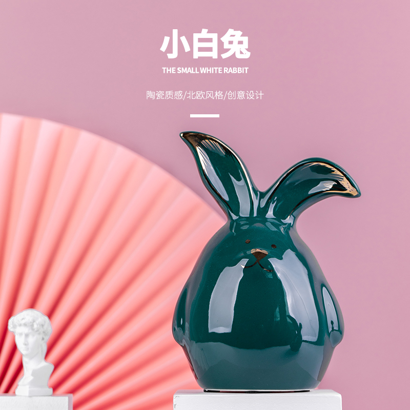 Ceramic rabbit northern wind small ornament adornment sitting room room study decoration household act the role ofing is tasted office furnishing articles