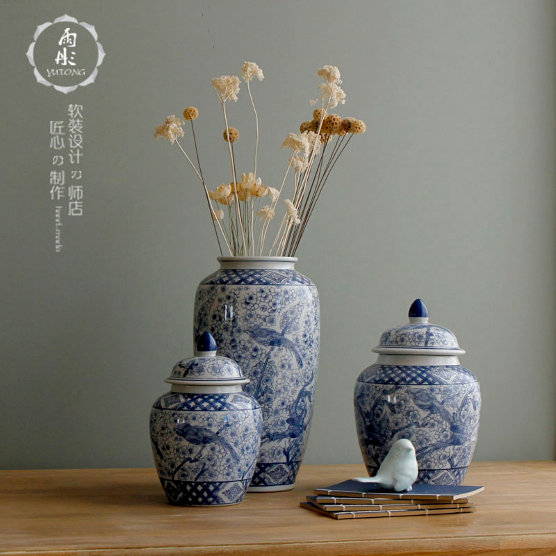 Beaming new Chinese blue and white porcelain is jingdezhen ceramic vase the magpies name plum zen sitting room place flower arrangement