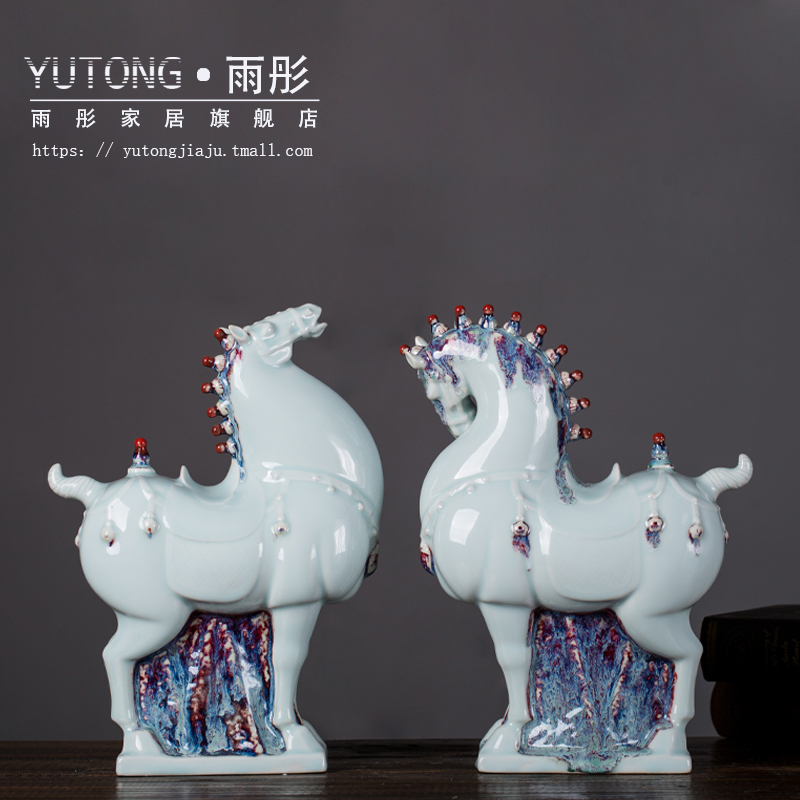 Ceramic horse furnishing articles office sitting room household soft adornment ornament creative TV ark, wine crafts