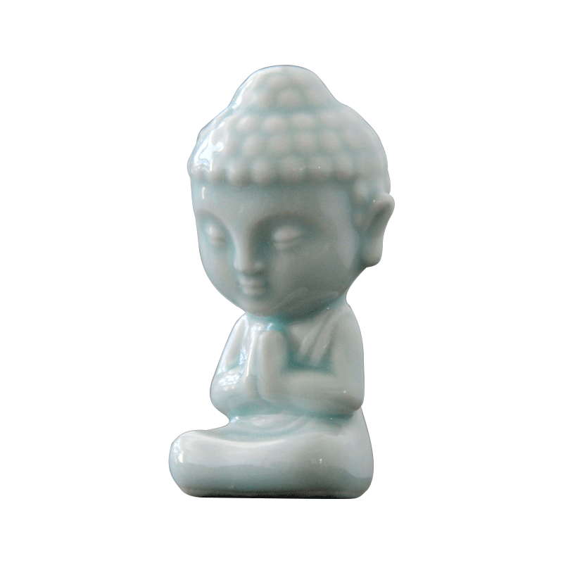 Small rain shadow green tong household ceramics bodhisattva statues creative sculptures vehicles act the role of furnishing articles pet elves tea aroma