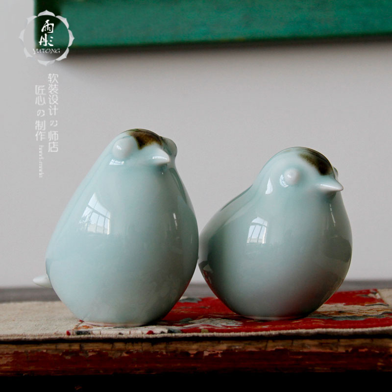 Jingdezhen ceramic furnishing articles bird creative household soft outfit antique between example of new Chinese style porch decoration decoration