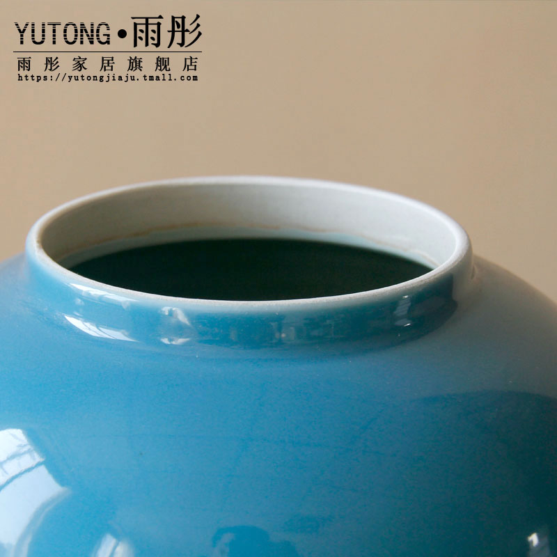 Rain tong home | home furnishing articles furnishing articles of jingdezhen ceramic blue beauty contracted atmospheric storage tank of pottery and porcelain