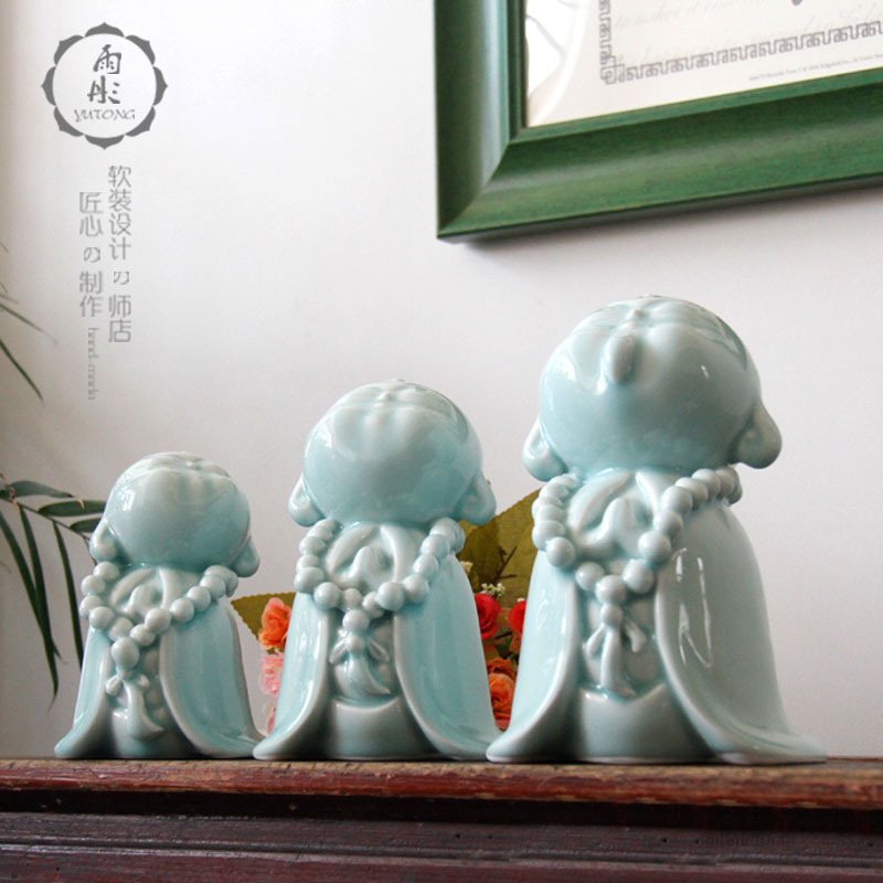 Oolong temple monks creative gift qinggong crafts furnishings jingdezhen ceramics by hand furnishing articles we knew