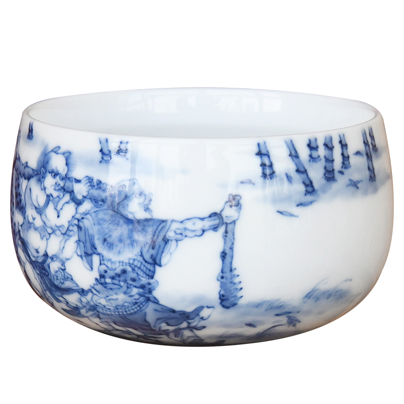 Jingdezhen nine calcinations hand - made porcelain wonderful hand search about nine mountain figure furnace type, a cup of tea cups