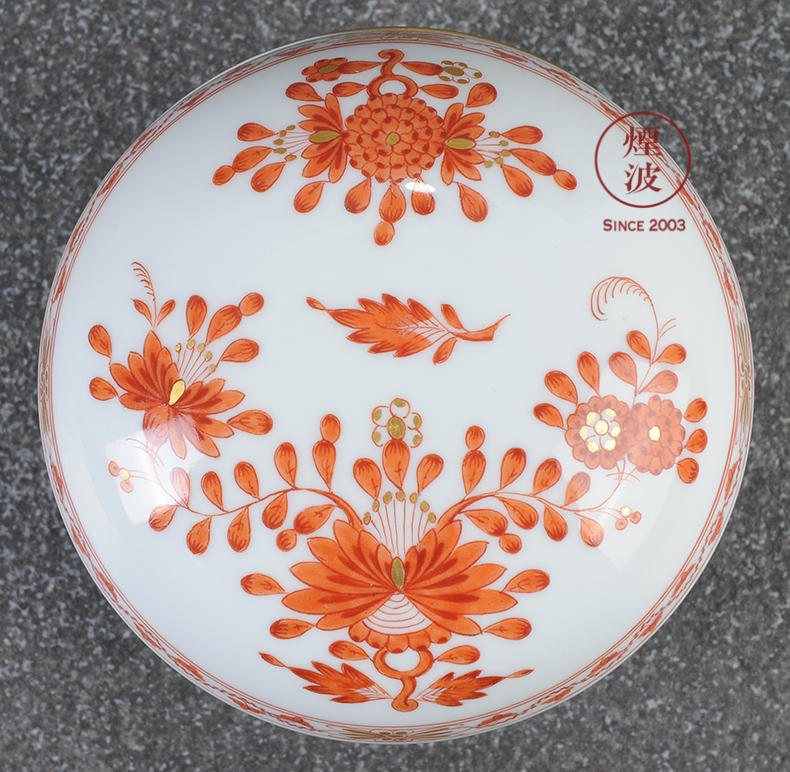 German mason mason meisen new clipping persimmon red porcelain India candy box flowers POTS store content box