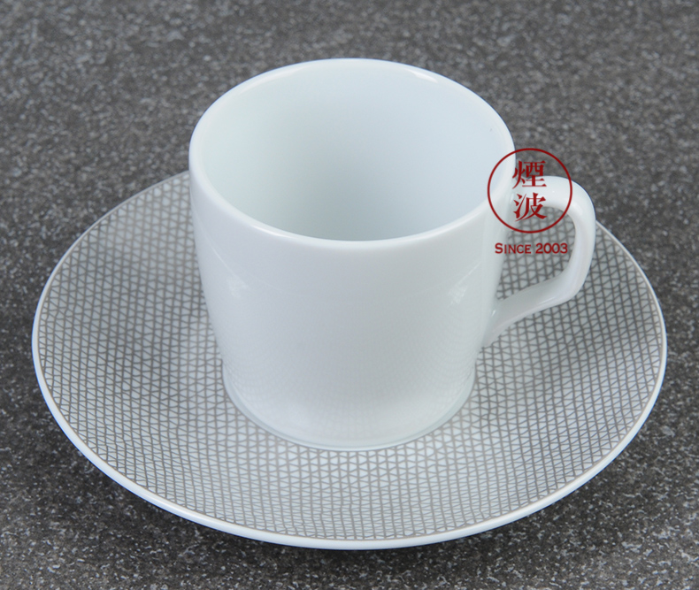 German mason MEISSEN porcelain Cosmopolitan series grid platinum espresso cups