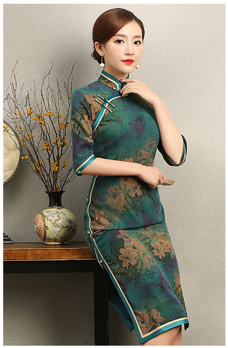 2018春夏新款改良时尚修身旗袍裙(一)