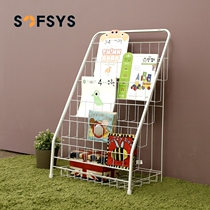 Childrens picture book rack Wrought iron bookshelf Baby magazine floor 5-layer storage book and newspaper rack display rack Kindergarten bookshelf