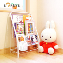 Childrens picture book rack Baby wrought iron bookshelf Magazine rack 3-layer 4-layer floor book and newspaper rack Simple display rack Newspaper rack