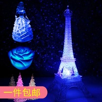 Birthday gifts male and female classmates girlfriends creative couples tremolo with romantic towers night lights Christmas