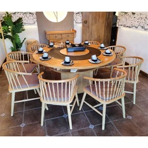 Hot Pot restaurant marble hot pot table induction cooker integrated commercial barbecue table barbecue solid wood dining table and chair commercial