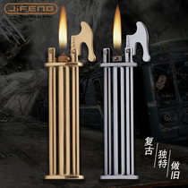 JIFENG monsoon gas grinding wheel lighter three sticks Japanese Penguin with ultra-thin personal style to buy Flint