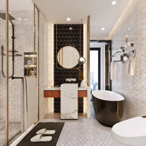 Stainless steel light luxury small white brick marble stone bathroom bathroom tile kitchen restaurant mosaic background wall stickers