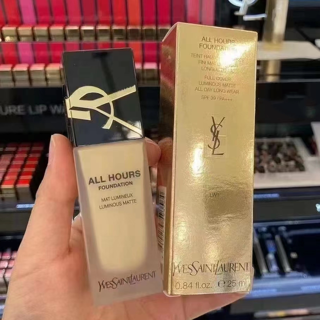 Counter ຂອງແທ້ YSL Saint Laurent matte velvet ຕິດທົນນານ embossed liquid foundation moisturizing and brightening 24 hours of makeup