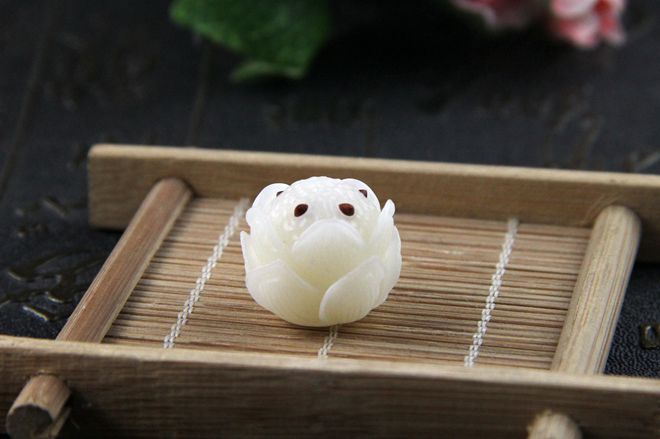 【敏家小铺】精品白菩提根雕刻莲蓬莲花挂坠吊坠diy手工配饰