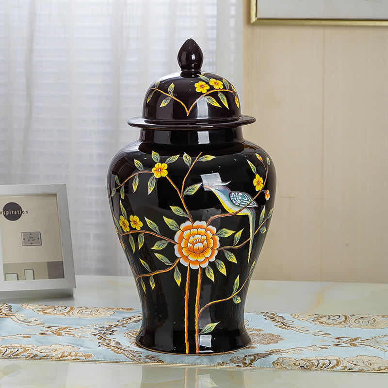 Jingdezhen hand - made painting of flowers and general porcelain jar of ceramic vases, large sitting room porch of new Chinese style hotel geomantic furnishing articles