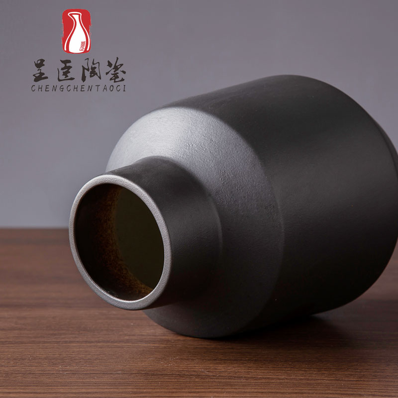 Black flower arranging furnishing articles of I sitting room is contracted decorative dried flowers floret bottle of jingdezhen ceramic vase zen study
