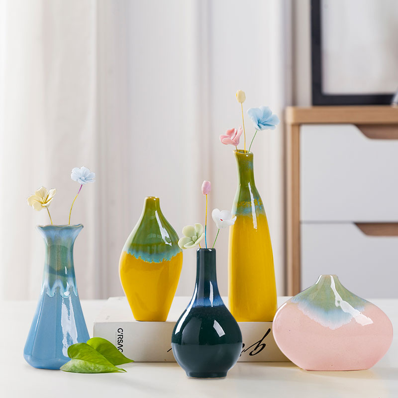 Jingdezhen ceramics floret bottle arranging flowers sitting room place small and pure and fresh Nordic manual TV ark, home decorations