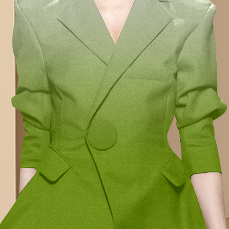 春装2022年新款时尚通勤绿色西装外套女高级感气质西服潮 - 17网