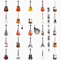 25CM handmade wooden folk guitar electric guitar Electric Bass model ornaments gifts instrument furnishings