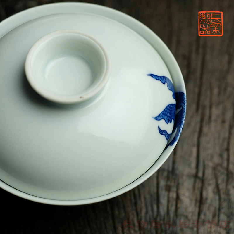 The rule in micro defects offered home - cooked view hand - made tureen jingdezhen blue and white porcelain is hand - made ceramic tea cups