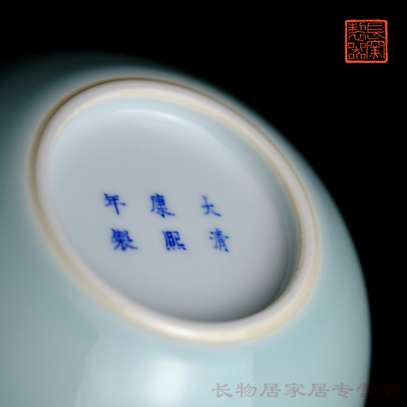 Long making those offered home - cooked in sky blue glazed apples statute of jingdezhen checking antique tea water jar