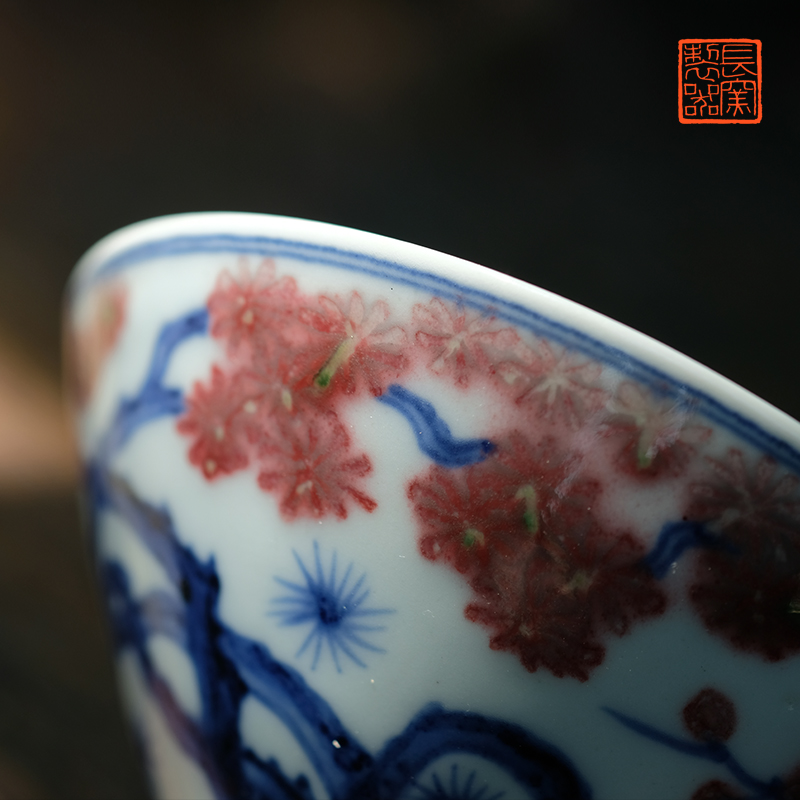 Long up controller hand - made porcelain jingdezhen ceramics youligong perfectly playable cup sample tea cup tea cup by hand