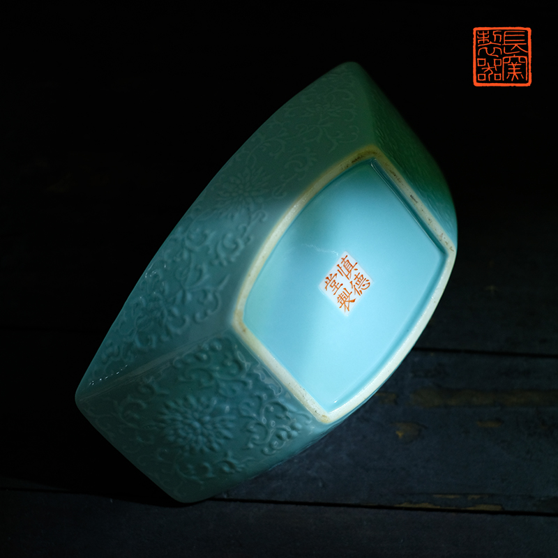 Offered home - cooked ju long up controller heap turquoise carving Wan Shoulian grain tea tea tray ship jingdezhen ceramic antique process