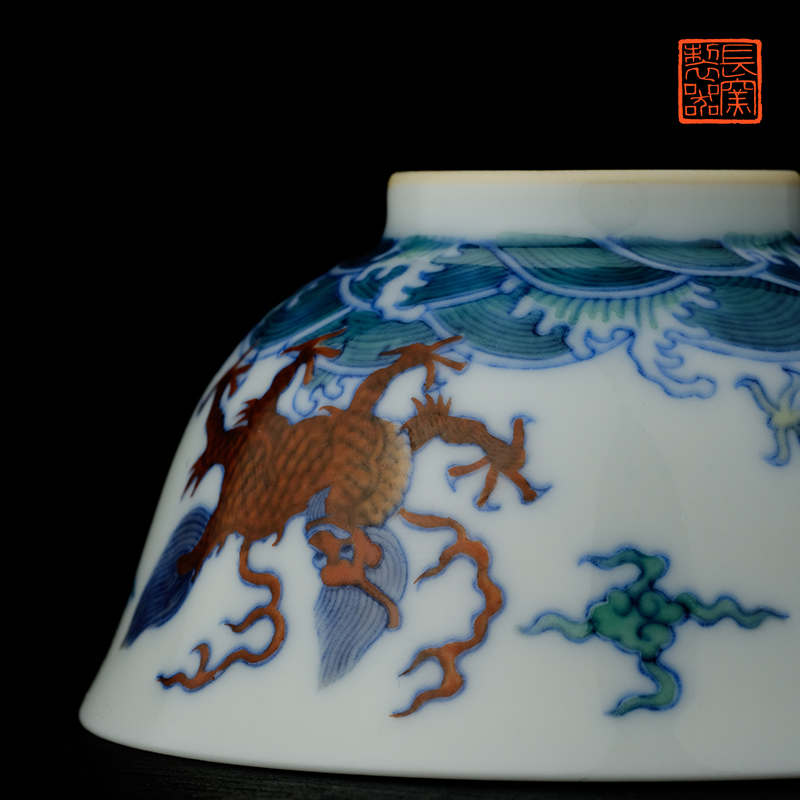 Offered home - cooked in yongzheng bucket color sea grain small jingdezhen full manual hand - made ceramic tea cups