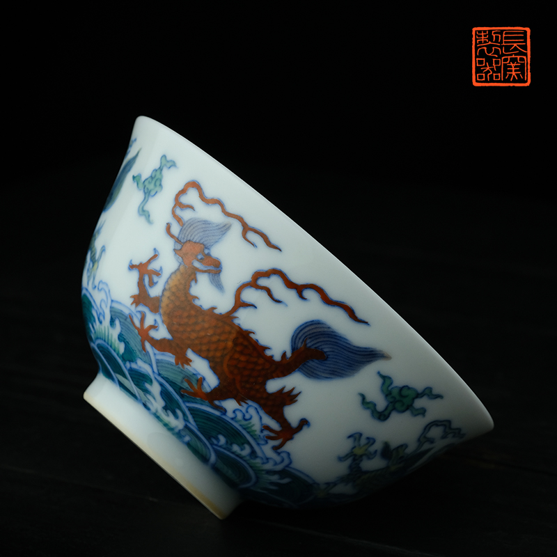 Offered home - cooked in yongzheng bucket color sea grain small jingdezhen full manual hand - made ceramic tea cups