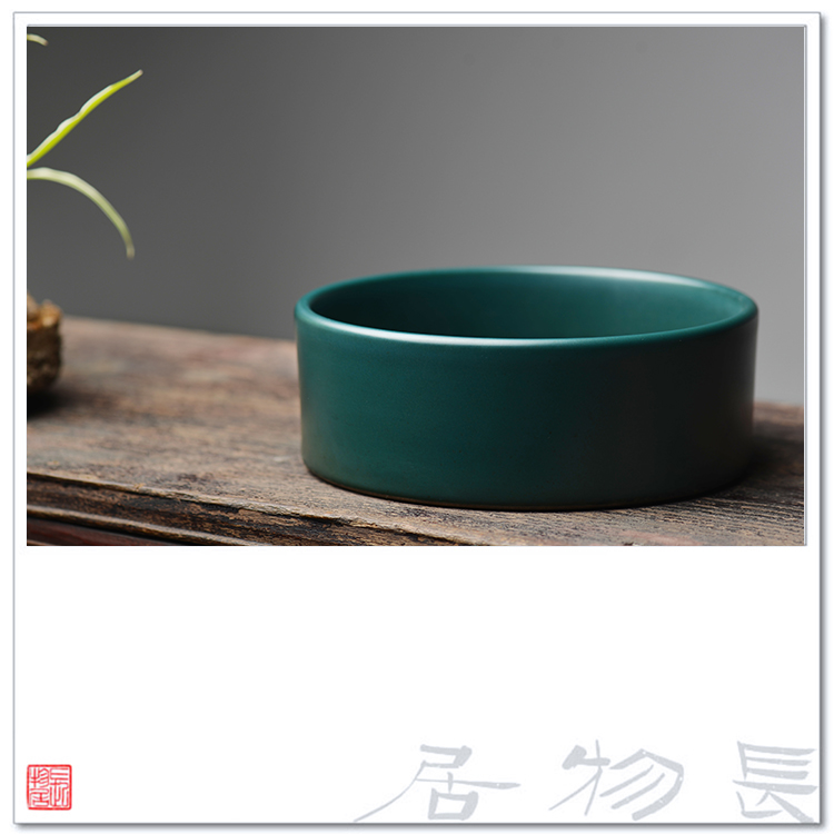 The View flavour malachite green glaze ceramic water XiCha wash to built writing brush washer refers to basin of jingdezhen porcelain tea set by hand