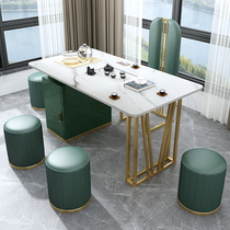 Wine Mo light luxury rock board tea table and chair combination Simple modern coffee table tea table set office tea table