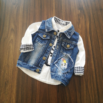 Boy cowboy vest 0-1-2 years old childrens waistcoat baby spring new 3 female baby newborn vest outside wear