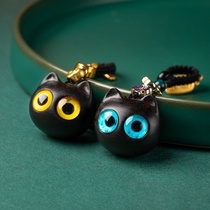 Purple sandwood recruits the Cat mobile chain pendant personality of black sandalwood Cat Key Clock Pack