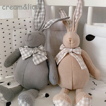 creamlion cute knitted rabbit doll Baby soothing toy Big belly Rabbit doll Childrens gift