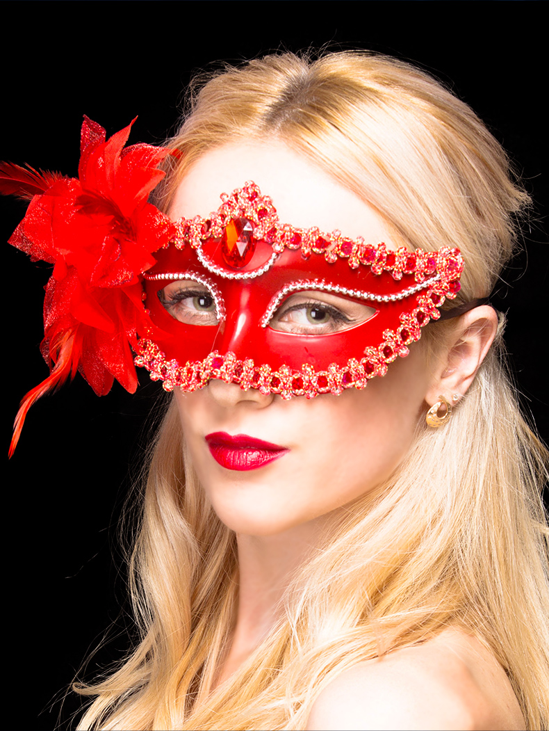 圣诞节化妆舞会面具半脸女面罩蒙面情趣眼罩舞台假面晚会直播脸罩