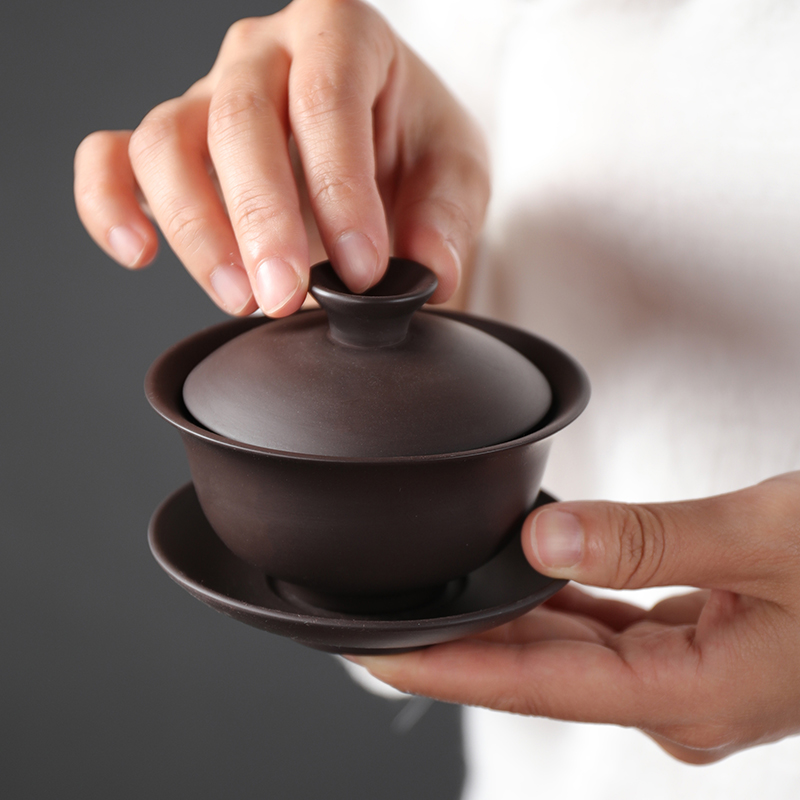 Violet arenaceous kung fu tea sets big purple mud covered bowl of a complete set of household teapot tea cups, tea tea to wash