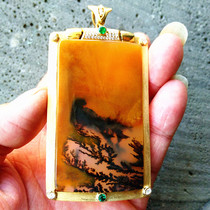 Natural Huanglongyu Yunnan Longling Group Po aquatic flower pendant male Lady pendant collection with gift shop