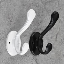 Black European-style single clothes hanging clothes hook frame single hook wall-mounted wall into door wardrobe hooks punching clothes hat hook