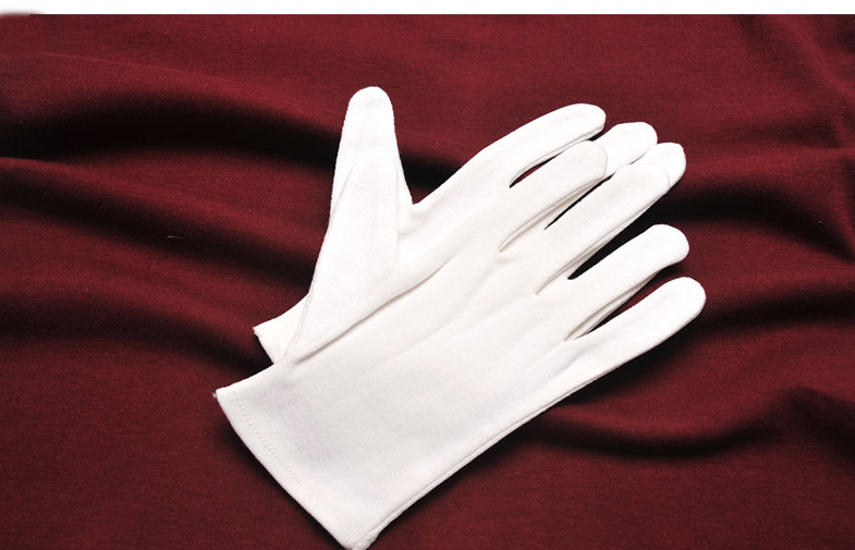 白手套纯棉手套礼仪全棉布手套文玩手套作业手套阅兵表演12双装