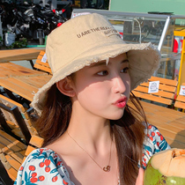Korean fishermans hat female spring and summer new sun hat autumn and winter Joker sunshade sunscreen UV Net red basin hat tide
