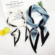 South Korea small silk scarf women Diamond decorative small silk scarf European and American temperament hair belt sharp corner small scarf scarf