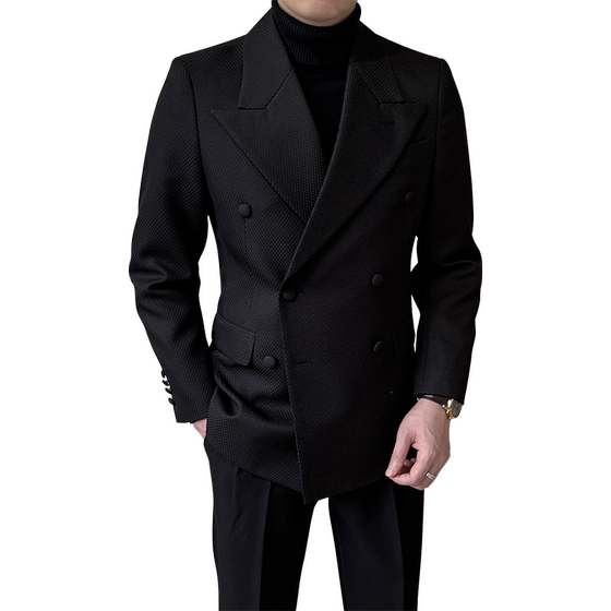 High-end double-breasted men's suit 2024 new style woolen collar high-end slim casual suit formal wear handsome jacket
High-end double-breasted men's suit 2024 new style woolen collar high-end slim casual suit formal wear handsome jacket
