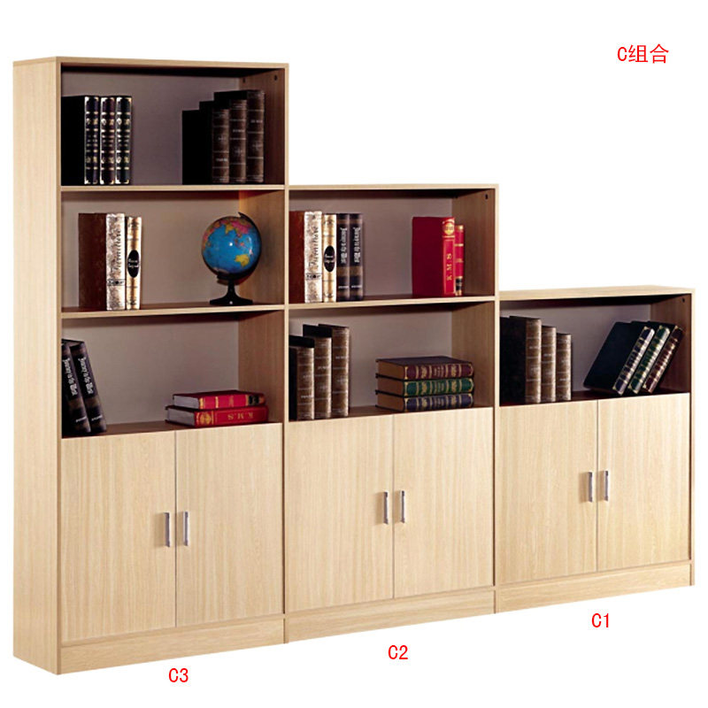 办公家具高低柜组合板式文件柜储物柜展示柜样品柜木质带锁拉门柜